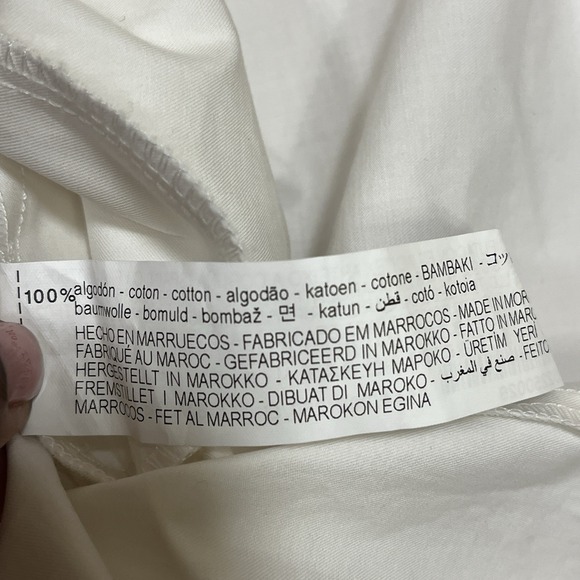 Zara White Poplin Dress W' Front Pockets Minimalist 100% Cotton - Picture 9 of 9